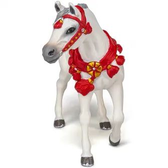 Figurina Papo - Cai si Ponei, Cal Arab alb de parada