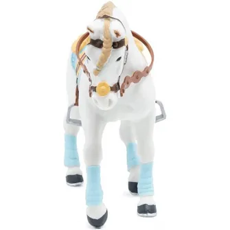 Figurina Papo - Cai si Ponei, Cal echitatie, bleu