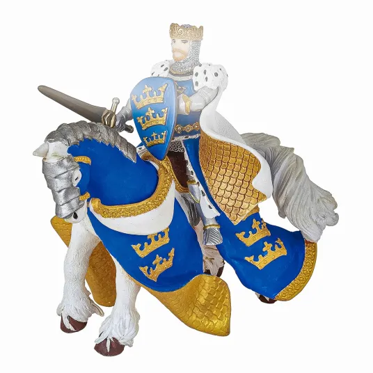 Figurina Papo - Personaje medievale, Calul Regelui Arthur, albastru