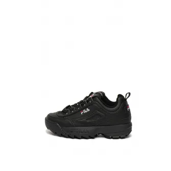 Fila, Pantofi sport de piele ecologica, cu model masiv Disruptor, Negru, 9