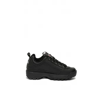 Fila, Pantofi sport de piele ecologica, cu model masiv Disruptor, Negru, 9