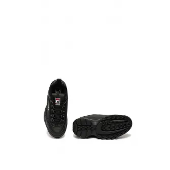 Fila, Pantofi sport de piele ecologica, cu model masiv Disruptor, Negru, 9