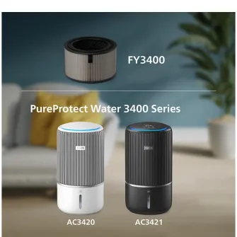 Filtru Philips NanoProtect HEPA FY3400/30 seria 3400, utilizare pana la 1 an, sistem de filtru HEPA cu 3 straturi, compatibil cu purificatoarele si umidificatoarele de aer seria 3400 (AC342x)