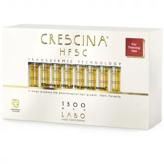 Fiole impotriva caderii parului 1300 Crescina HFSC Transdermic, barbati, 20 fiole