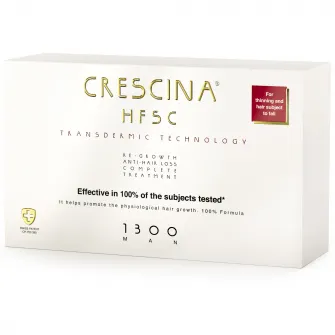 Fiole impotriva caderii parului 1300 Crescina HFSC Transdermic, barbati, 10+10 fiole