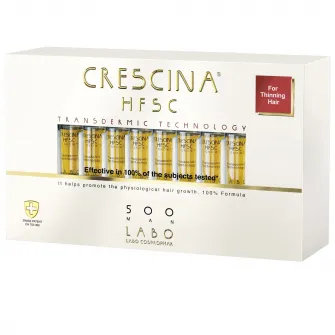 Fiole impotriva caderii parului 500 Crescina HFSC Transdermic, barbati, 20 fiole