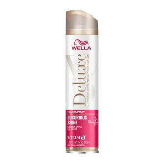 Fixativ pentru par Wella Deluxe Luxorious Shine cu fixare ultra puternica, Fixare: 5/5, 250 ml