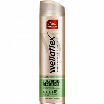 Fixativ pentru par Wellaflex Flexible cu fixare ultra puternica, Fixare: 5/5, 250 ml