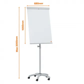 Flipchart mobil NOBO Essentials, otel lacuit, magnetic, alb