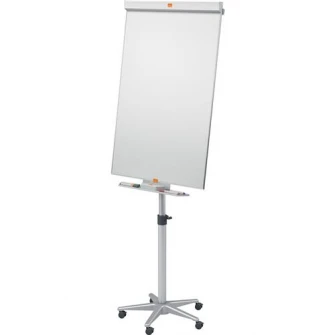 Flipchart mobil NOBO Nano Clean Classic, otel, magnetic, include marker si tavita, alb