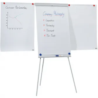 Flipchart NOBO Essentials, otel lacuit, brate extensibile si trepied, magnetic, alb