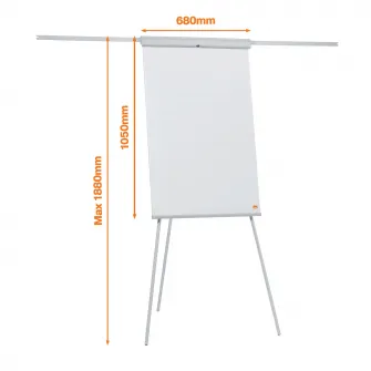 Flipchart NOBO Essentials, otel lacuit, brate extensibile si trepied, magnetic, alb