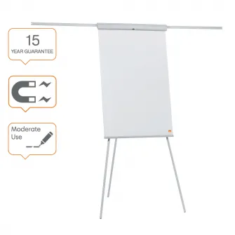 Flipchart NOBO Essentials, otel lacuit, brate extensibile si trepied, magnetic, alb