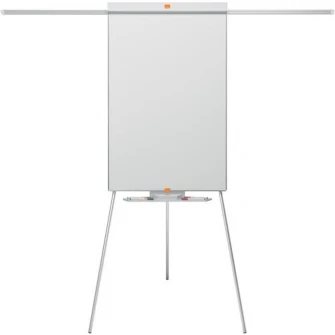 Flipchart NOBO Nano Clean Classic, otel, brate extensibile si trepied, magnetic, include marker si tavita, alb