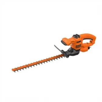 Foarfeca electrica pentru tuns gard viu Black & Decker BEHT201-QS, putere 420 W, lungime lama 45 cm, grosime taiere 16 mm, maner T si protector de mana transparent, pentru gard viu mic