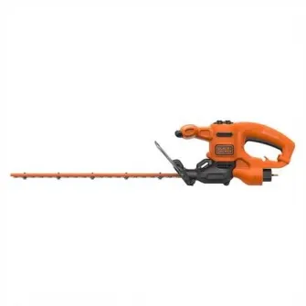 Foarfeca electrica pentru tuns gard viu Black & Decker BEHT201-QS, putere 420 W, lungime lama 45 cm, grosime taiere 16 mm, maner T si protector de mana transparent, pentru gard viu mic