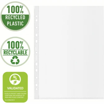 Folie de protectie Esselte Recycled, PP, A4, 70 mic, 100 buc/cutie, standard