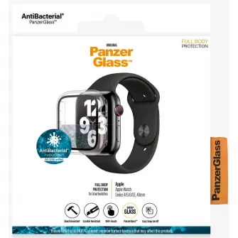 Folie de protectie PanzerGlass din sticla pentru Apple 4/5/6/SE, 40mm, Transparenta / Rama Neagra