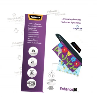 Folie laminare A3, 80 microni, 25 bucati/set, Fellowes