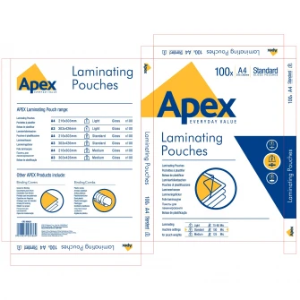 Folie laminare, A4, 100 microni, 100 bucati/set, APEX