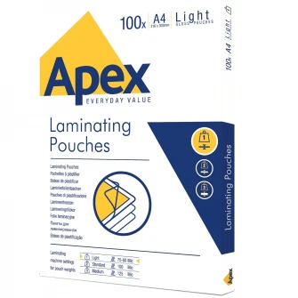 Folie laminare, A4, 80 microni, 100 bucati/set, APEX