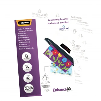 Folie laminare A4, 80 microni, 25 bucati/set, Fellowes
