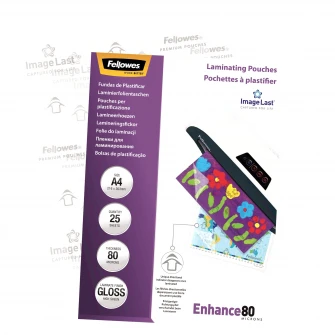 Folie laminare A4, 80 microni, 25 bucati/set, Fellowes