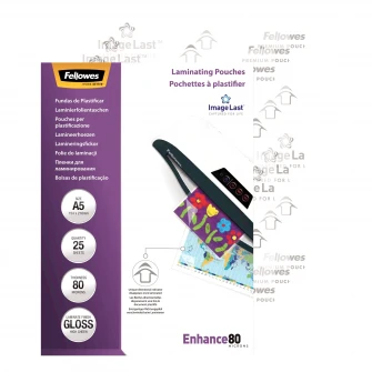 Folie laminare A5, 80 microni, 25 bucati/set, Fellowes
