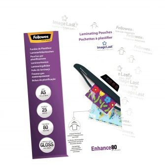 Folie laminare A5, 80 microni, 25 bucati/set, Fellowes