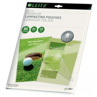 Folie laminare Leitz UDT A4, 80 microni, 25 buc/set, pentru laminare la cald