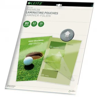 Folie laminare Leitz UDT, la cald, A3, 80 mic, 25 buc/set