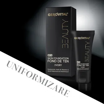 Fond de ten Gerovital Beauty cu Acid Hialuronic si Vitamina E, SPF10, Ivory, 30 ml