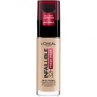 Fond de ten rezistent la transfer LOreal Paris Infaillible 32H Fresh Wear 130 True Beige, 30 ml