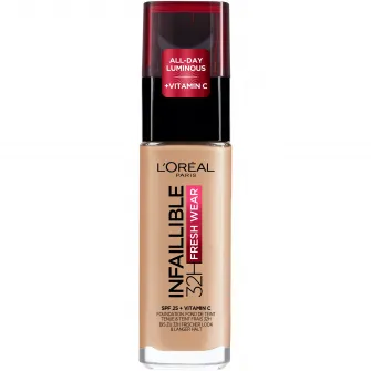 Fond de ten rezistent la transfer LOreal Paris Infaillible 32H Fresh Wear 140 Golden Beige, 30 ml