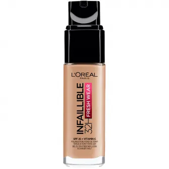 Fond de ten rezistent la transfer LOreal Paris Infaillible 32H Fresh Wear 220 Sand, 30 ml