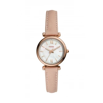 Fossil, Аналоговые часы с кожаным ремешком, Персиково-розовый