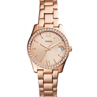 Fossil, Ceas cu zirconia Scarlette, Auriu rose