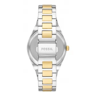 Fossil, Ceas quartz cu design bicolor, Argintiu, Auriu