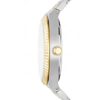 Fossil, Ceas quartz cu design bicolor, Argintiu, Auriu