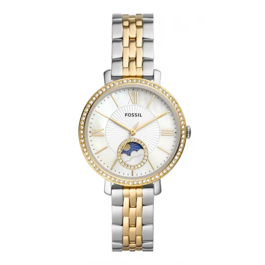 Fossil, Ceas quartz din otel inoxidabil, Argintiu, Auriu