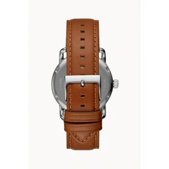 Fossil, Круглые часы с кожаным ремешком, Коричневый