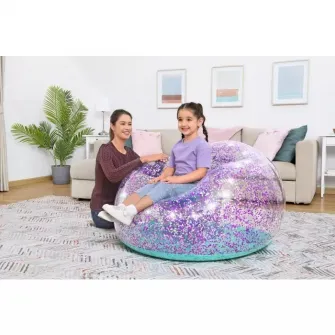 Fotoliu gonflabil pentru copii Bestway - Glitter Dream 114 x 112 x 66 cm