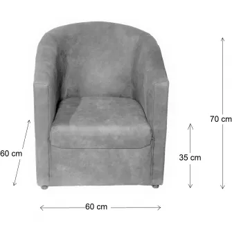 Fotoliu Nefmob Fretta 60x60x70 cm, culoare Gri Antichizat