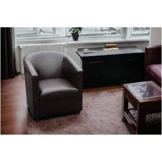 Fotoliu Nefmob Fretta 60x60x70 cm, culoare Wenge, piele ecologica