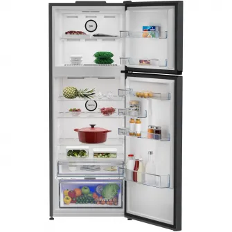 Frigider cu doua usi Beko B5RDNE504LXBR, 477 l, No Frost, HarvestFresh, Everfresh+, AeroFlow, Umiditate controlata, Display, Clasa E, H 185 cm, Dark Inox
