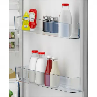 Frigider cu doua usi Beko RDSE465K40WN, 437 l, Clasa E, Cooling Fan, Safety Glass, H 185 cm, Alb