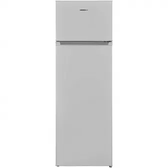 Frigider cu doua usi Heinner HF-V242SE++, 242 l, Less Frost, Clasa E, Control mecanic, Iluminare LED, H 160 cm, Argintiu