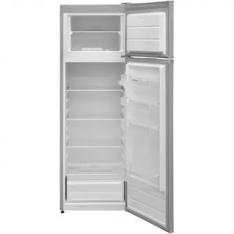 Frigider cu doua usi Heinner HF-V242SE++, 242 l, Less Frost, Clasa E, Control mecanic, Iluminare LED, H 160 cm, Argintiu