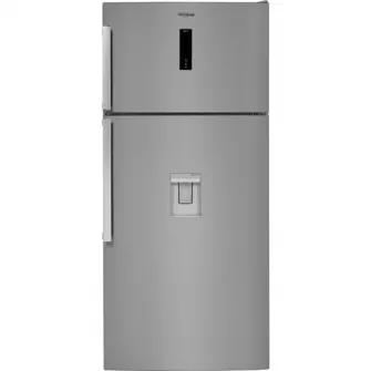 Холодильник двухдверный Whirlpool W84TE 72XAQUA2, 574 л, Dual No Frost, Класс E, Диспенсер для воды, В 186 см, Нержавеющая сталь