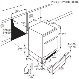 Frigider cu o usa incorporabil AEG OSF6I82EF, 110 l, Usa reversibila, Control electronic, Clasa E, H 82 cm
